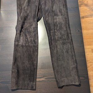 Vince. Black leather crop pants